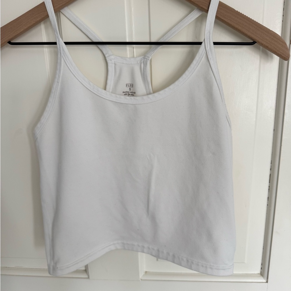 Fleo White Cropped Tank